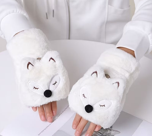 🦊 Cloudy Arctic Fox Plush Hand Warmers❄️