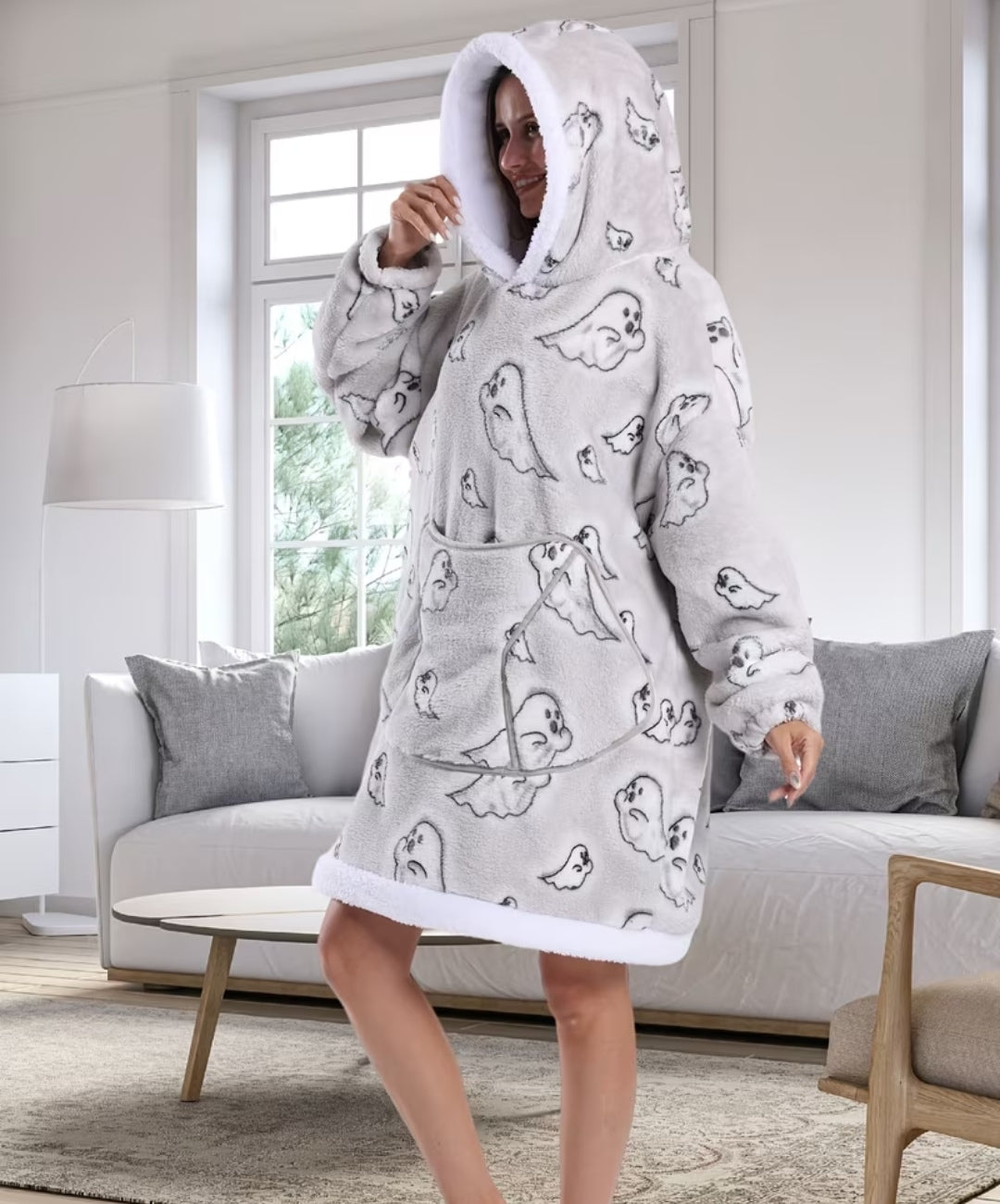 👻 Ghost Cozy Hoodie Blanket