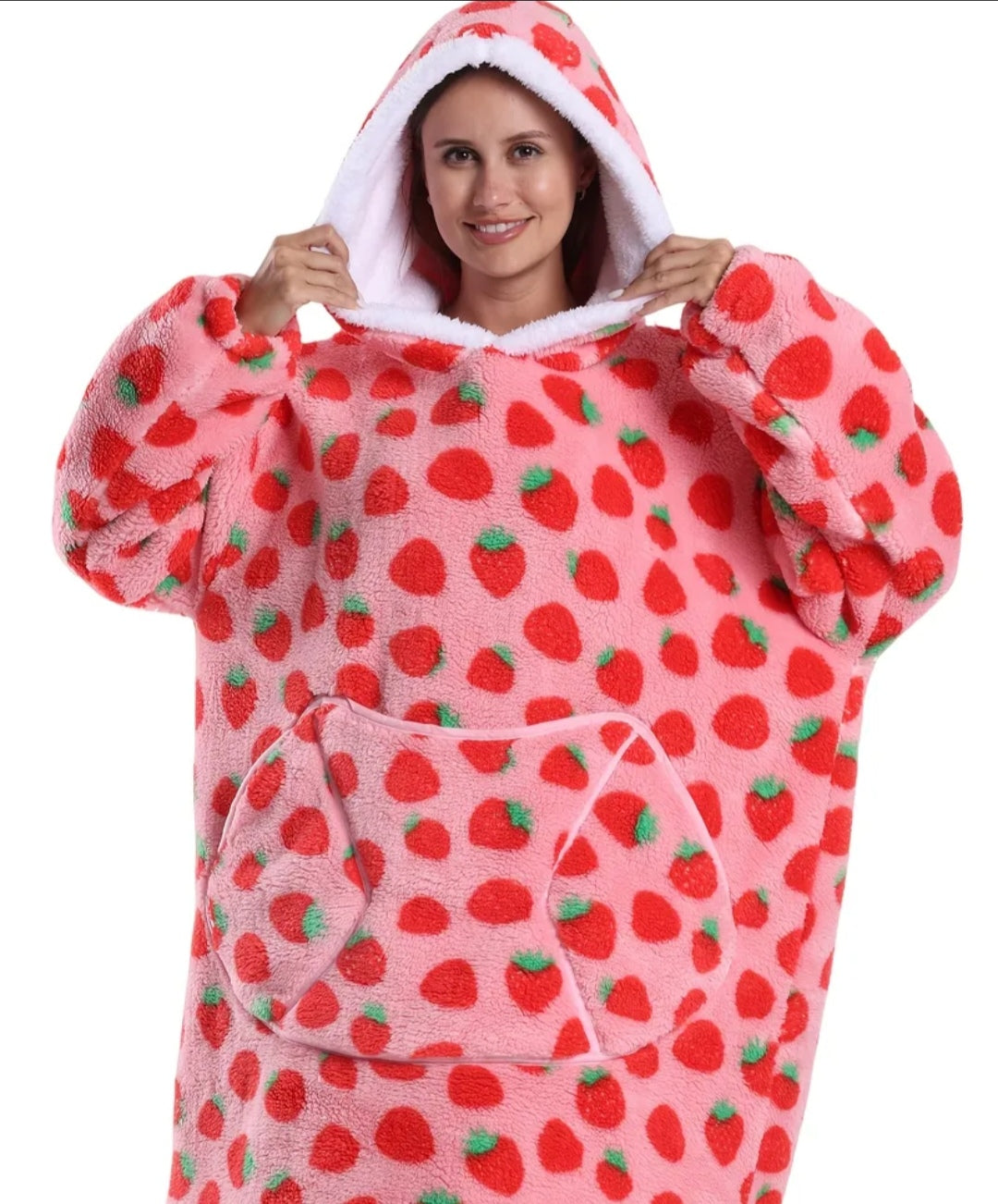 Strawberry Dream Hoodie Blanket 🍓