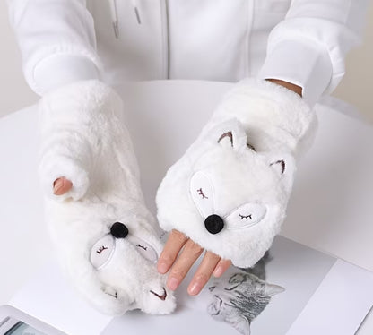 🦊 Cloudy Arctic Fox Plush Hand Warmers❄️