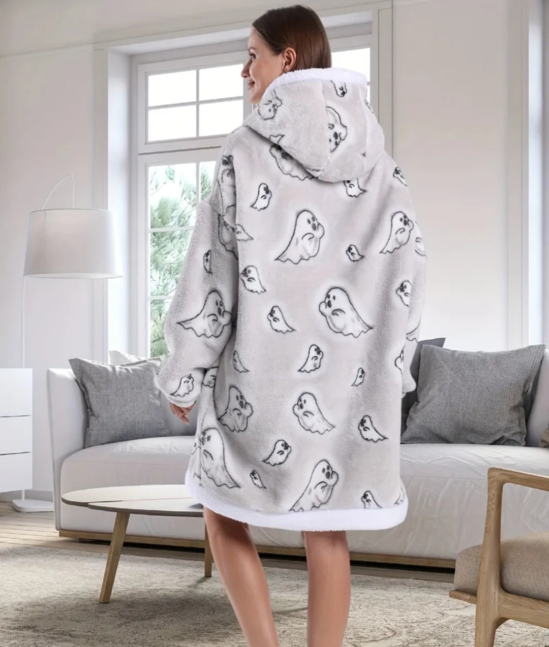 👻 Ghost Cozy Hoodie Blanket
